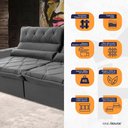 Ver imagem 4 de Sofá Retrátil/reclinável França 300cm Suede Velut com Molas no Assento - King House