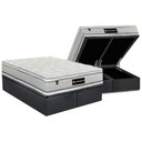 Ver imagem 1 de Cama Box Baú Queen: Colchão Molas Ensacadas Luckspuma Lucksfaction Plus Gray + Base Crc Suede Gray