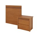 Ver imagem 2 de Painel Cabeceira Frisado Solteiro com LED e Mesa de Cabeceira 109x90cm