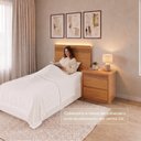 Ver imagem 5 de Painel Cabeceira Frisado Solteiro com LED e Mesa de Cabeceira 109x90cm