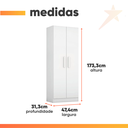 Ver imagem 3 de Armário Multiuso Organizador para Escritório ou Lavanderia 4 Prateleiras Belém Branco Notável