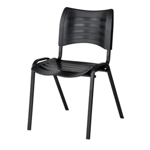 Cadeira Fixa 04 Pés Plástica (Polipropileno) - Cor Preto - Mrplast - Pmd - 31230