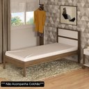 Ver imagem 2 de Cama de Solteiro Madeira CM8004 Nogal/Branco - Tecno Mobili