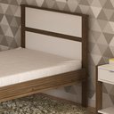 Ver imagem 3 de Cama de Solteiro Madeira CM8004 Nogal/Branco - Tecno Mobili