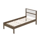 Ver imagem 1 de Cama de Solteiro Madeira CM8004 Nogal/Branco - Tecno Mobili
