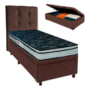 Ver imagem 1 de Kit Cama Box Bau + Cabeceira + Colchão Solteiro D28 - Conforto - Paropas