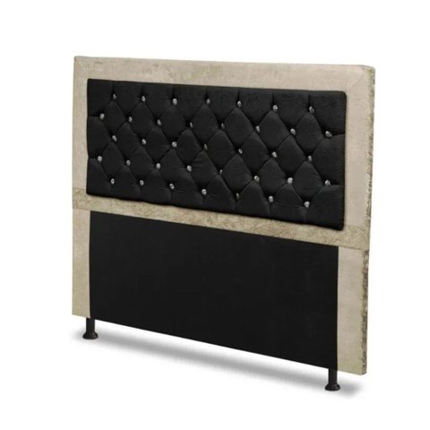 Cabeceira Casal 140 Cm para Cama Box Berlim Marfim Preto