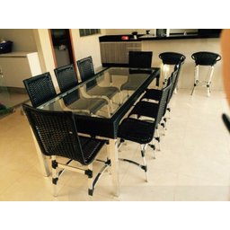Conjunto de 8 Cadeiras e Mesa de Jantar Haiti em Alumínio para Cozinha, Edícula - Capuccino - 6