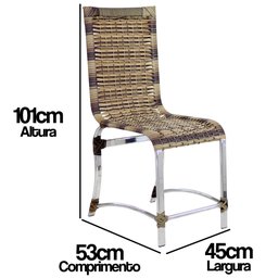 Conjunto de 8 Cadeiras e Mesa de Jantar Haiti em Alumínio para Cozinha, Edícula - Capuccino - 4