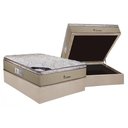 Ver imagem 1 de Cama Box Baú Casal: Colchão Molas Masterpocket Ensacadas Luckspuma Platinum New + Base Crc Suede