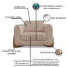 Kit Sofá 3 Lugares 230cm Com Poltrona 120cm Marina para Sala: Rústico Areia - 7