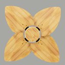 Ver imagem 4 de Ventilador de Teto Natuvent Dahlia No Light 4 Pás Madeira Teca 220v