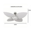 Ver imagem 6 de Ventilador de Teto Natuvent Dahlia No Light 4 Pás Madeira Teca 220v