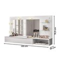 Ver imagem 3 de Penteadeira Camarim Suspensa Lumiere com Espelho e 1 Gaveta Branco Fosco Branco Fosco