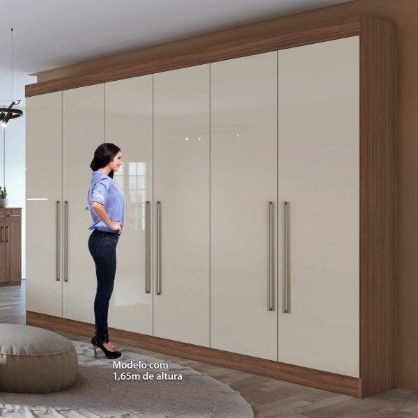 Guarda-Roupa Casal 6 Portas 4 Gavetas Castellaro Espresso Móveis