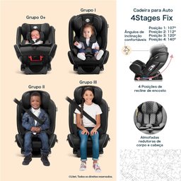 Cadeira para Auto 4stages Fix 0-36kgs Isofix Preta Litet - Bb339out [reembalado] Bb339out - 3