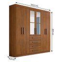 Ver imagem 4 de Guarda-Roupa Casal 4 Espelhos 6 Portas 4 Gavetas Hector Plus
