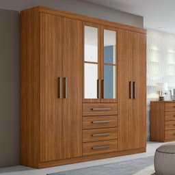 Guarda-Roupa Casal 4 Espelhos 6 Portas 4 Gavetas Hector Plus - 1 Guarda-Roupa Casal 4 Espelhos 6 Portas 4 Gavetas Hector Plus - 1