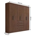 Ver imagem 4 de Guarda-Roupa Casal 6 Portas 4 Gavetas Hector Plus