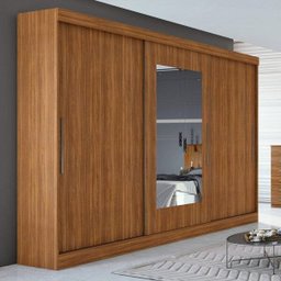 Guarda-Roupa Casal com Espelho 3 Portas de Correr 4 Gavetas Montebello - 1 Guarda-Roupa Casal com Espelho 3 Portas de Correr 4 Gavetas Montebello - 1