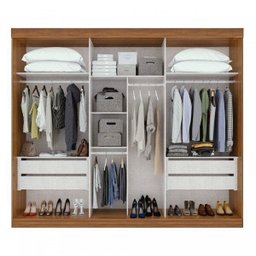 Guarda-Roupa Casal com Espelho 3 Portas de Correr 4 Gavetas Montebello - 2 Guarda-Roupa Casal com Espelho 3 Portas de Correr 4 Gavetas Montebello - 2