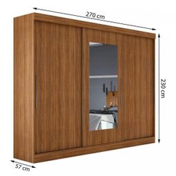 Guarda-Roupa Casal com Espelho 3 Portas de Correr 4 Gavetas Montebello - 4 Guarda-Roupa Casal com Espelho 3 Portas de Correr 4 Gavetas Montebello - 4