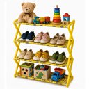 Ver imagem 1 de Sapateira Infantil 4 Prateleiras Organizador Multiuso Sapatos Brinquedos Roupas Estante Desmontavel