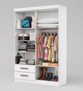 Ver imagem 2 de Guarda Roupa Solteiro 4 Portas 2 Gavetas 118cm Hercúles Branco - Carioca Móveis