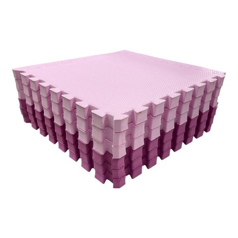 Kit 12 Tatame Eva 50x50x3cm 30mm Tons de Rosa Linha Premium