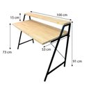Ver imagem 7 de Kit Mesa para Escritório Stair 100cm e Estante Style Slim 6 Prateleiras Industrial Natural e Preto