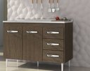 Ver imagem 1 de Balcão para Pia/cozinha 120cm 2 Portas 3 Gavetas Vr Moveis:malbec