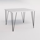 Ver imagem 3 de Conjunto de Mesa Eames Clips de Ferro Preto Tampo Branco 120x75 4 Cadeiras Ferro Preta Assento Pret