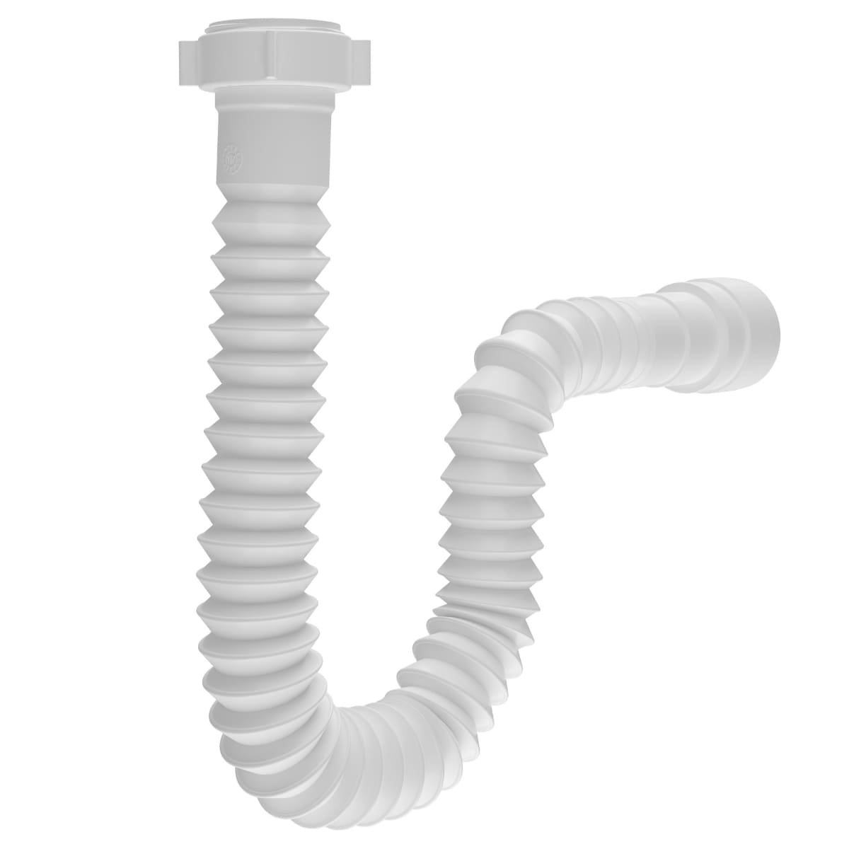 Sifão Sanfonado Universal 61cm Branco + Válvula de Lavatório 1.1/4" com Tampa Branca + Veda Rosca - 6