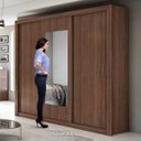 Ver imagem 5 de Guarda-Roupa Casal com Espelho 3 Portas de Correr Apoena Plus