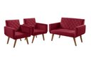 Ver imagem 1 de Conjunto Anabelle 2 Poltronas de 1 Lugar 1 Poltrona 2 Lugares Braço Unidecor Bordô