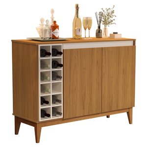 Aparador Buffet 2 Portas com Adega 100%mdf Mônaco:nature Off White