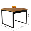 Ver imagem 3 de Mesa Quadrada para Cozinha Pequena Estrutura de Ferro Preta Moderna:nature
