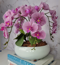 Ver imagem 1 de Arranjo Com 4 Orquídeas Violeta Vaso Ceramica 28cm