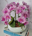 Ver imagem 3 de Arranjo Com 4 Orquídeas Violeta Vaso Ceramica 28cm