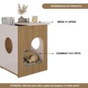Ver imagem 2 de Mesa de Apoio Animale Dupla Função com Nicho Carvalho/off White Espresso Móveis