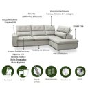 Ver imagem 3 de Sofá de Canto Retratil e Reclinável com Molas Ensacadas Muriel 258x215cm- Cinza Claro