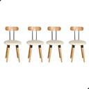 Ver imagem 2 de Kit com 4 Cadeiras Pré Montadas Pés Palito Retrô Madeira - Off White Maderevest