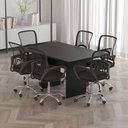Ver imagem 1 de Mesa Reunião Escritório P/ 6 Lugares 136cm X 90cm Pés Painel Cor:preto