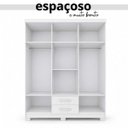 Ver imagem 6 de Guarda Roupa Casal 6 Portas 2 Gavetas Parede Madeira MDP Branco