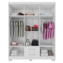 Ver imagem 5 de Guarda Roupa Casal 6 Portas 2 Gavetas Parede Madeira MDP Branco