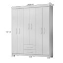 Ver imagem 3 de Guarda Roupa Casal 6 Portas 2 Gavetas Parede Madeira MDP Branco
