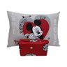 Jogo de Lençol 2 e 3 Peças Portallar Disney Mickey Minnie Lovers Solteiro - 1