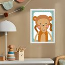 Ver imagem 1 de Quadro Infantil Safari - Macaquinho 24x18cm - com Vidro:moldura Branca
