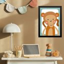 Ver imagem 2 de Quadro Infantil Safari - Macaquinho 24x18cm - com Vidro:moldura Branca