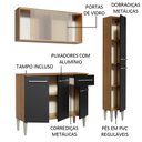 Ver imagem 4 de Armário de Cozinha Compacta 137cm Rustic/Preto Emilly Force Madesa 02
